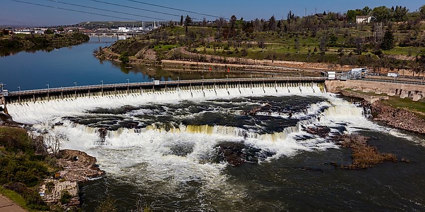 Black Eagle Dam of the Great Falls of the Missouri River, Great Falls, Montana