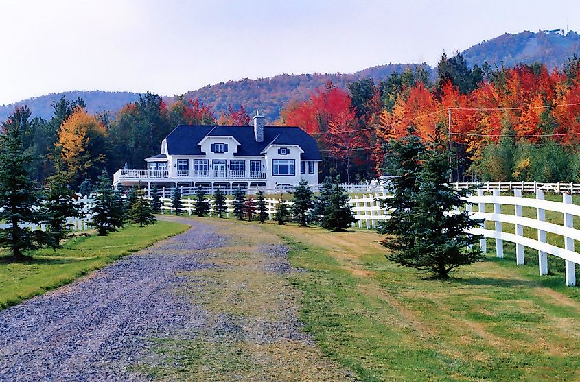 Fall landscape in Bromont, Quebec