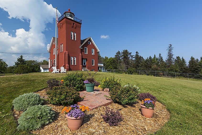 Two Harbors Lighthouse in Two Harbors, Minnesota.