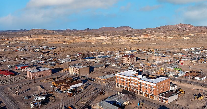 Aerial view of Goldfield, Nevada