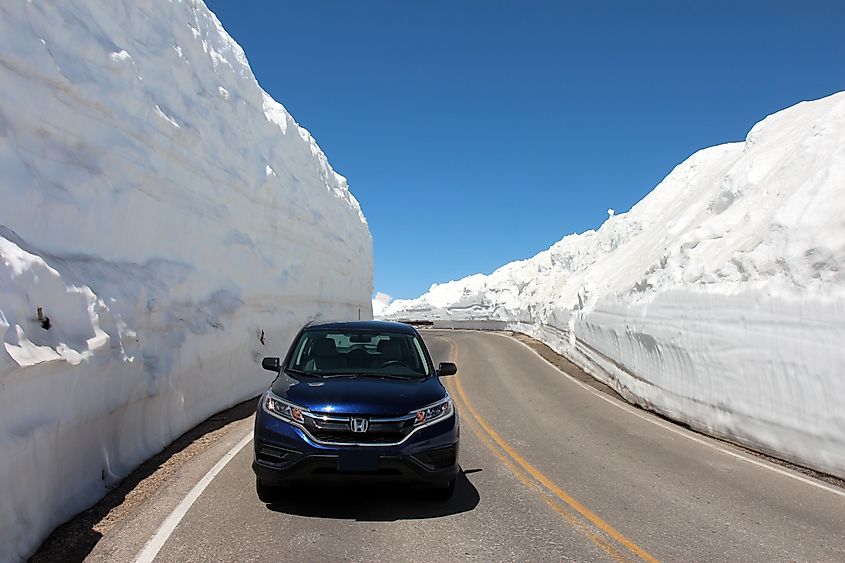The Beartooth Highway after the snow is plowed in the spring.