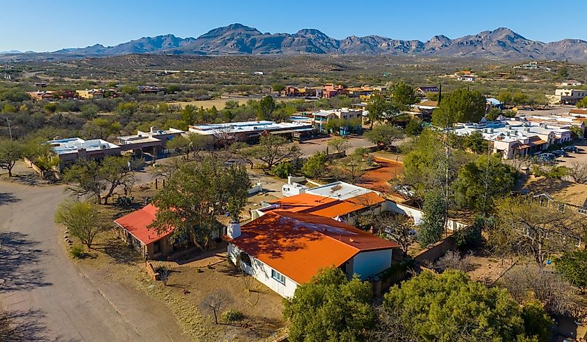 Tubac Road in town of Tubac, Santa Cruz County, Arizona.