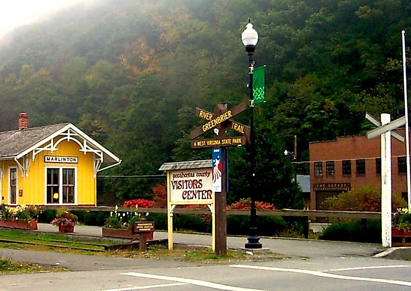 Historic Depot and the Greenbrier River Trail in Marlinton.