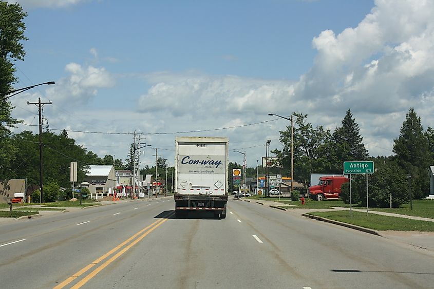 U.S. 45 entering Antigo, Wisconsin