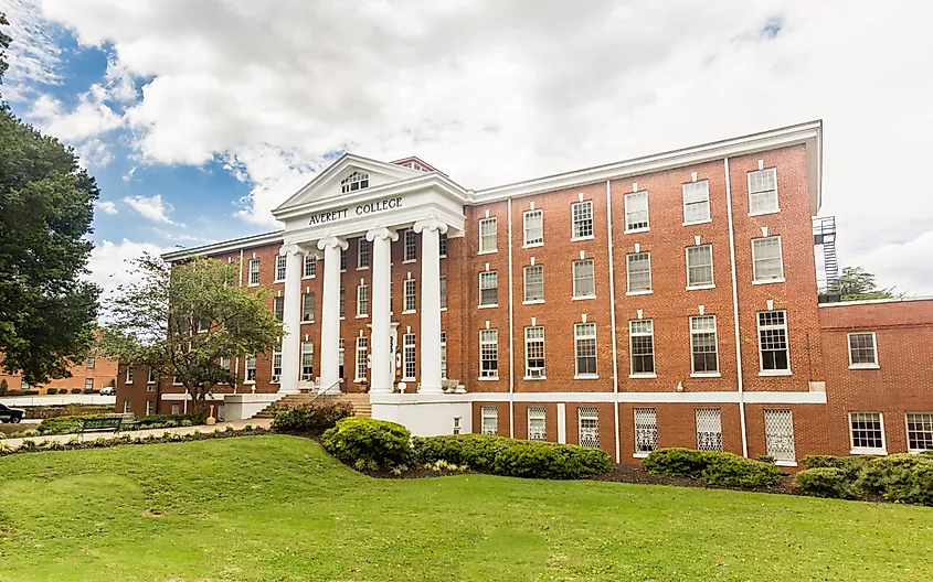 Main Hall at Averett University on in Danville, Virginia.