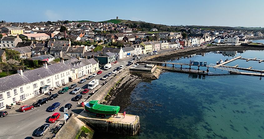 Aerial photo of Portaferry on Strangford Lough Down Northern Ireland