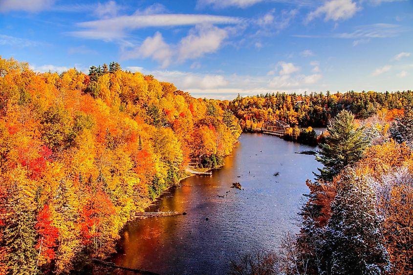 The 510 Bridge spanning the Dead River in Marquette, Michigan.