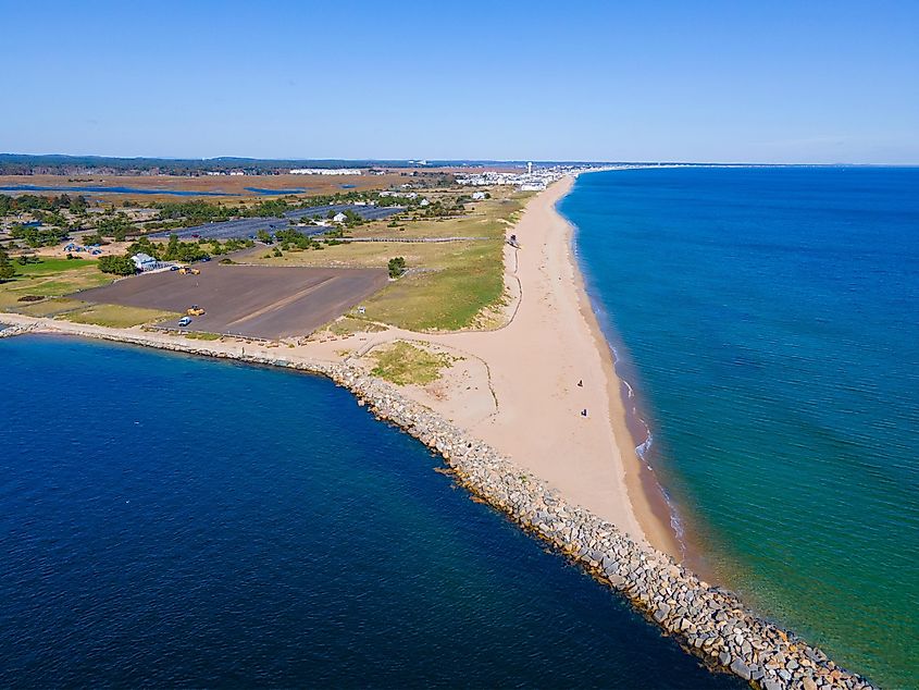 Salisbury Beach aerial view in Salisbury Beach State Reservation