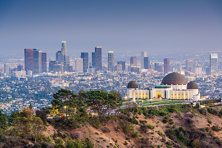 Los Angeles, California, USA downtown skyline from Griffith Park.