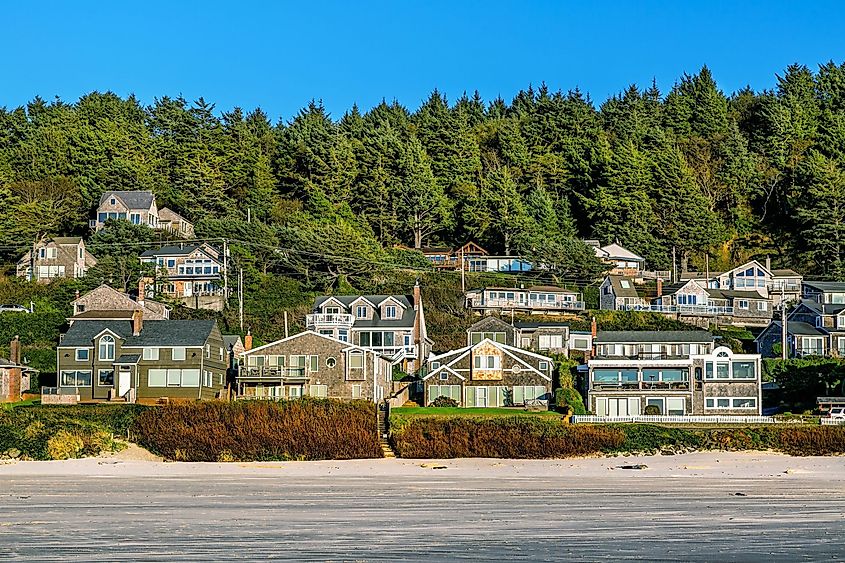 Oceanfront houses on the Oregon coast