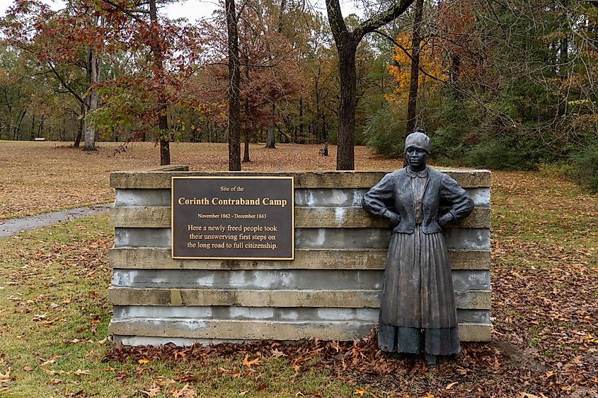 The Corinth Contraband Camp at Shiloh National Military Park in Corinth, Mississippi