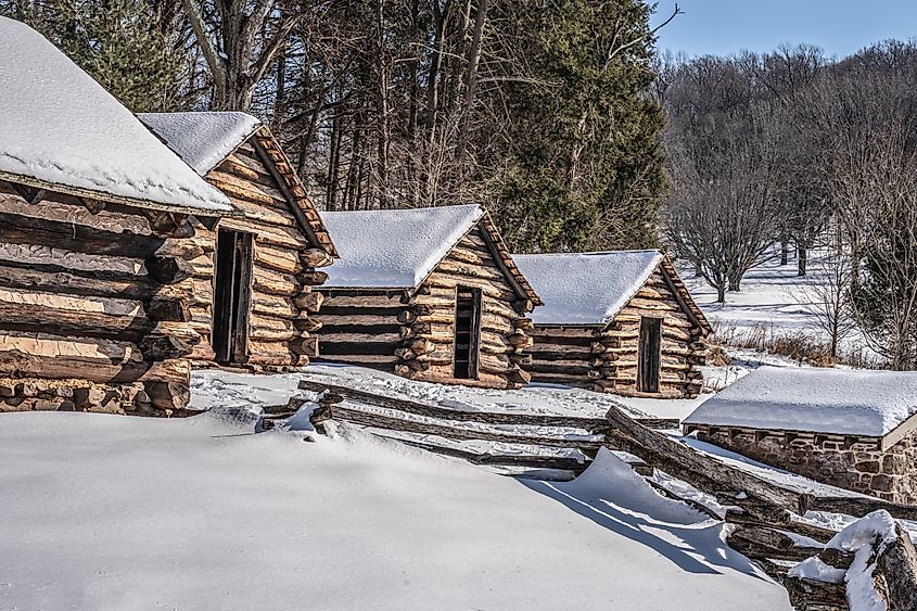 Log cabins in the Valley Forge National Historical Park