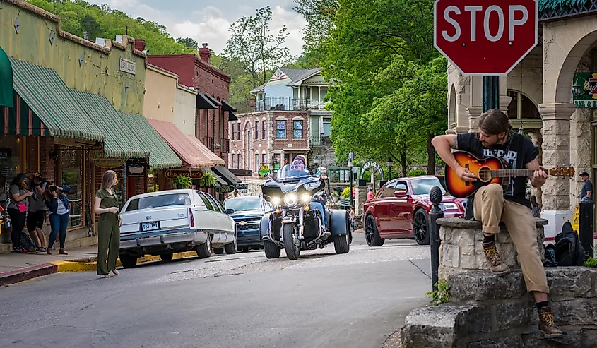 The downtown area of Eureka Springs, Arkansas.