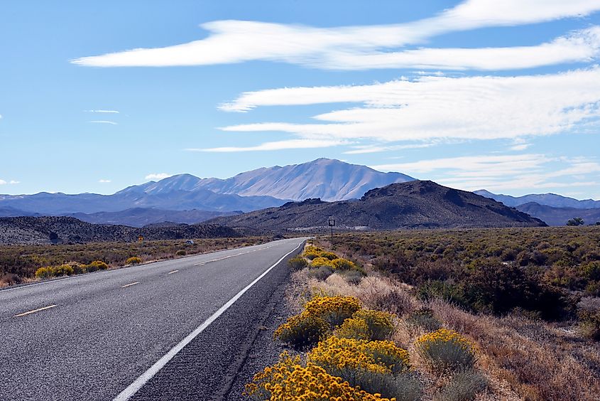 Lincoln Highway, Loneliest Road in America, near Austin, Nevada.