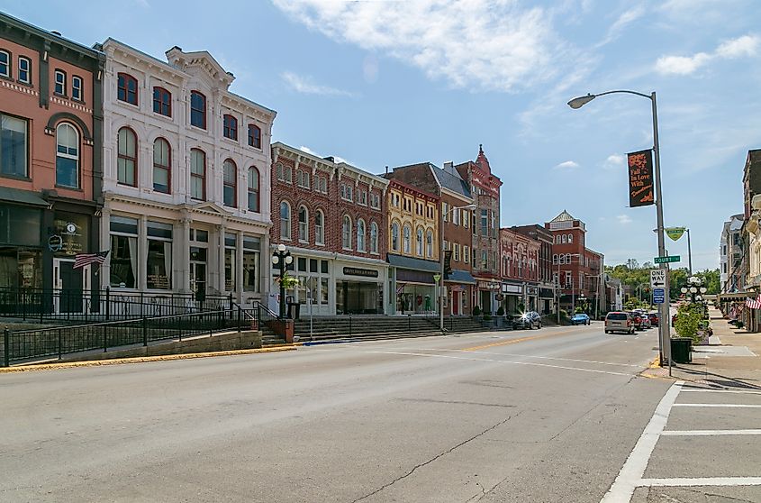 Historic commercial buildings in downtown Winchester, Kentucky