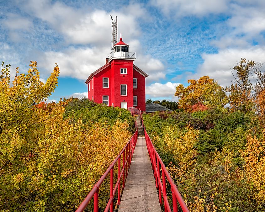 Marquette Harbor Lighthouse in Marquette, Michigan.