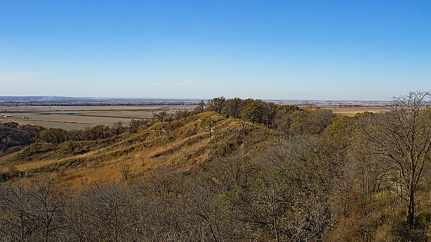 Loess Hills in western Iowa near Honey Creek.