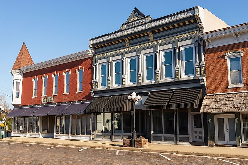 Downtown building and storefront in Arcola, Illinois