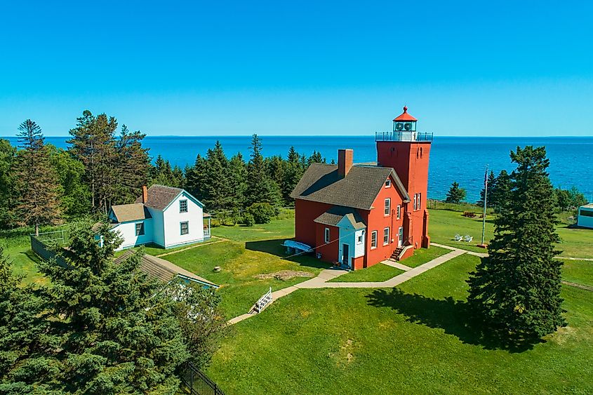 The Two Harbors Light Station is the oldest operating lighthouse in Two Harbors, Minnesota