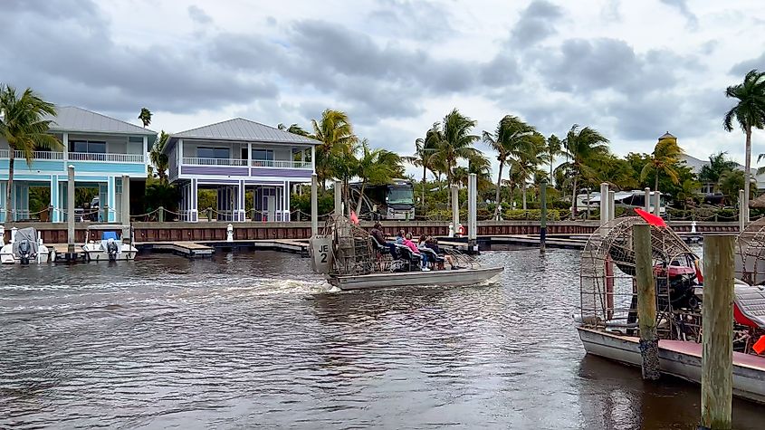 Airboat tours starting from Everglades City, Florida. 