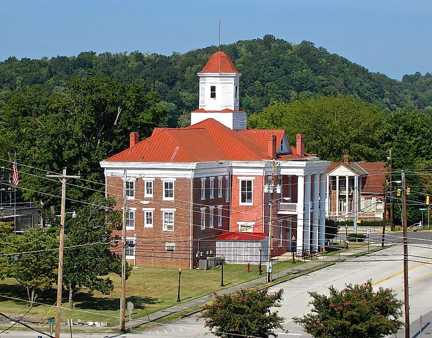 The Old Courthouse in Kingston, Tennessee, was built in the 1850s