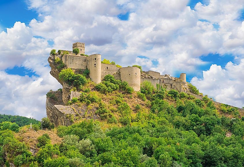 Roccascalegna (Italy) - The suggestive medieval castle on the rock in Abruzzo region.