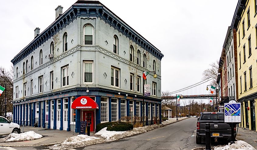 A view down Strand Street in the Rondout Business District, part of Kingston's water front