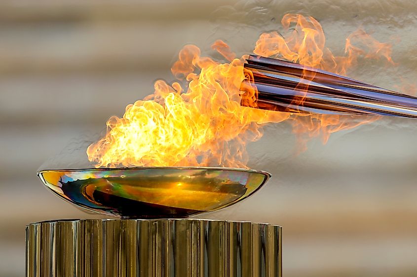 Olympic Flame handover ceremony for the Tokyo 2020 Summer Olympic Games.