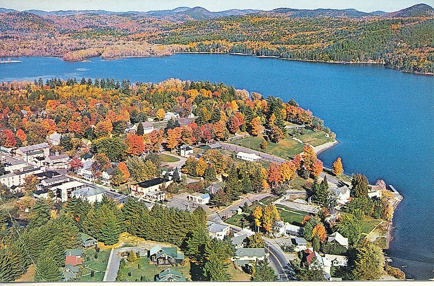 Aerial view of Schroon Lake, New York.