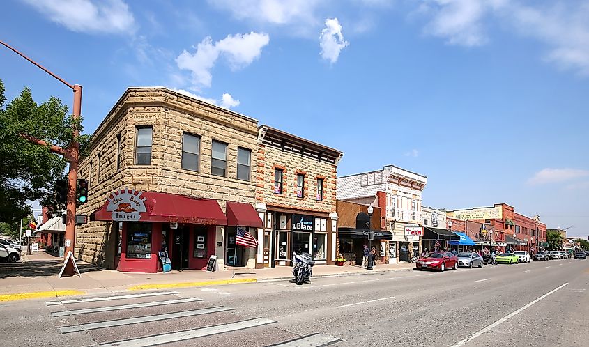 Downtown street in Cody, Wyoming. 