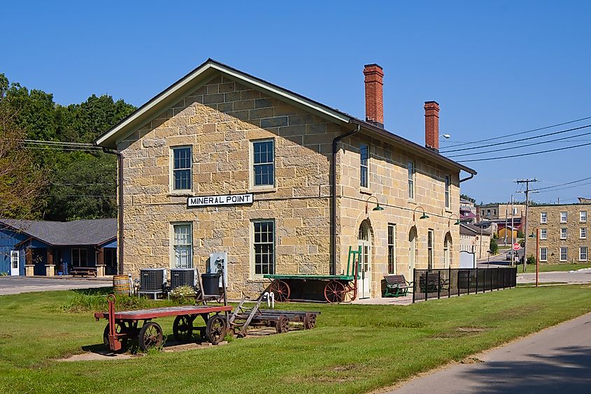 Mineral Point railroad depot, the oldest in Wisconsin.