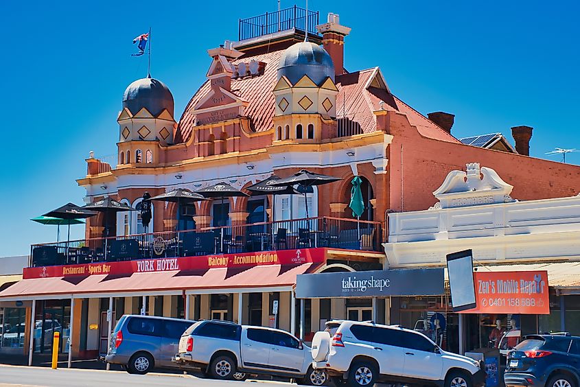 The opulent York Hotel on Hannan Street in Kalgoorlie, Western Australia