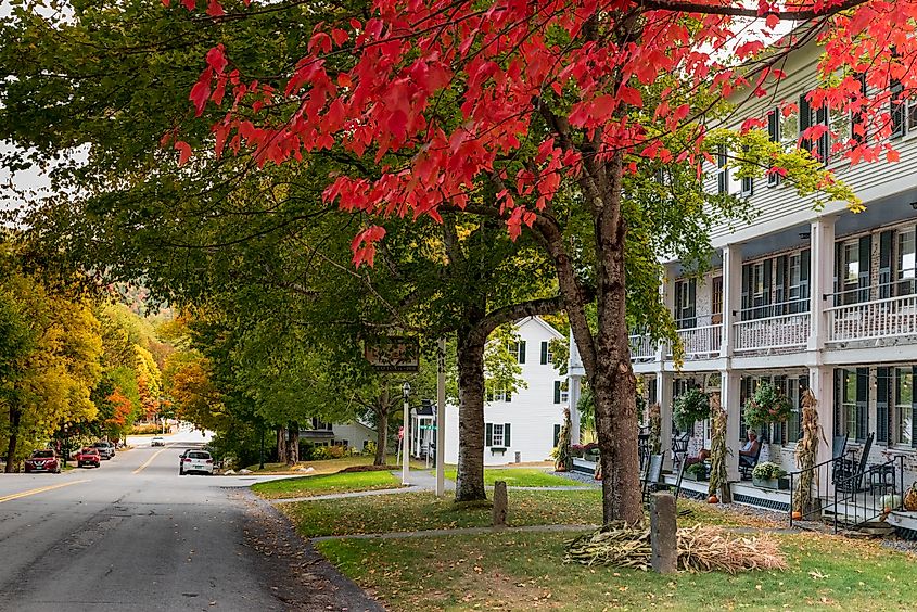 Main street in Grafton, Vermont, USA.