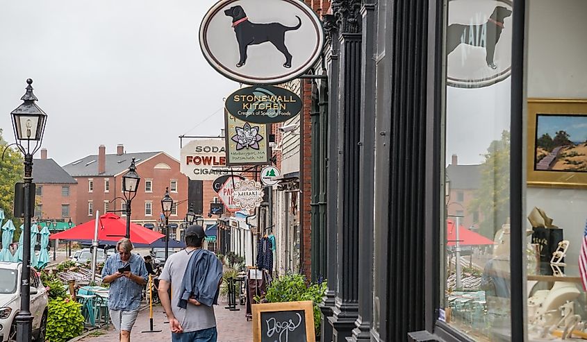 Downtown street in Newburyport, Massachusetts