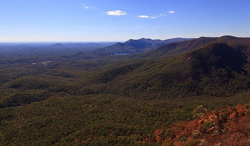 Table Rock Mountain from Caesars Head State Park in upstate South Carolina during the fall.