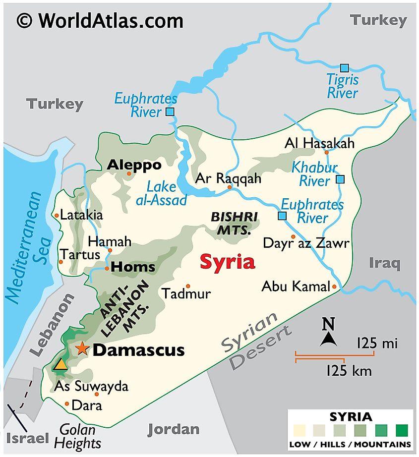 Political map of Syria.