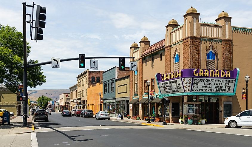 The Granada Theatre in downtown The Dalles, Oregon