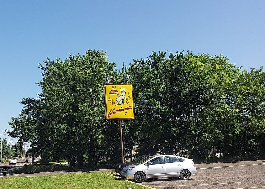 Sign for a fast food outlet in Little Canada, Minnesota.