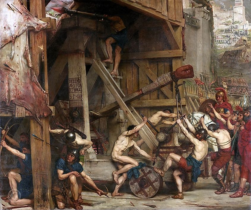 The Catapult, oil painting by Edward Poynter, 1868.