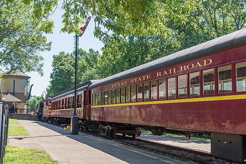 Palestine, TX/ USA April 26, 2019 Texas Railroad Train going from Palestine, TX to Rusk TX
