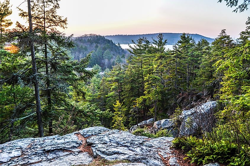 A sunset view over the Green Mountains near Brandon, Vermont.