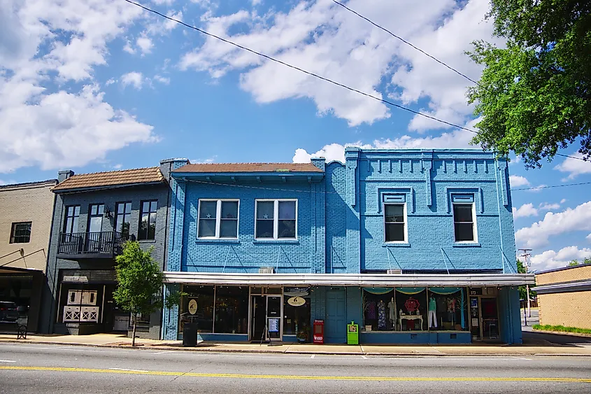 Businesses along Main Street (US 221A/US 74Bus) in Forest City, North Carolina, United States