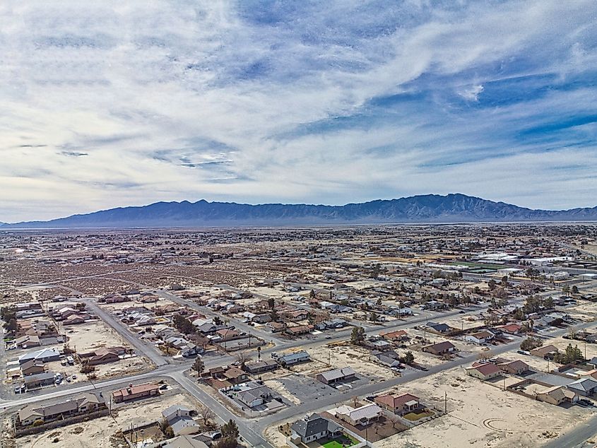 An aerial view of Pahrump Nevada 