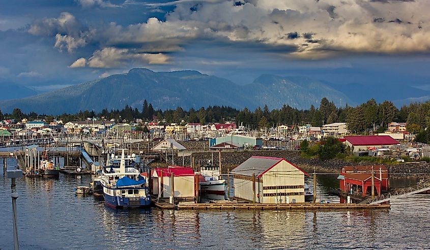 Boats in the Harbor in the village of Petersburg, Alaska.