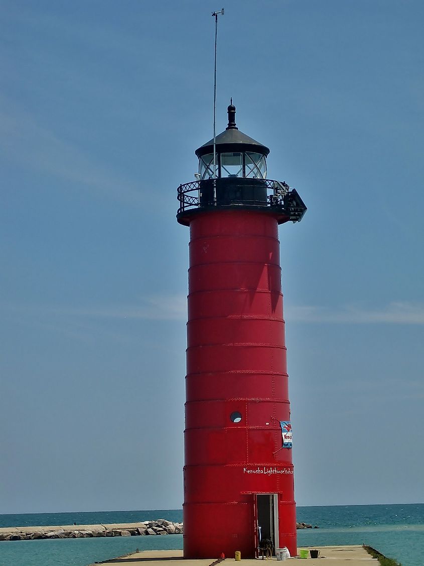 Kenosha North Pierhead Light in Kenosha, Wisconsin.