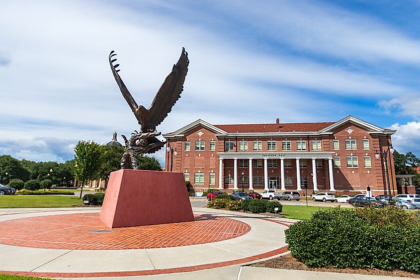 Golden Eagle statue on the campus of the University of Southern Mississippi in Hattiesburg, MS.