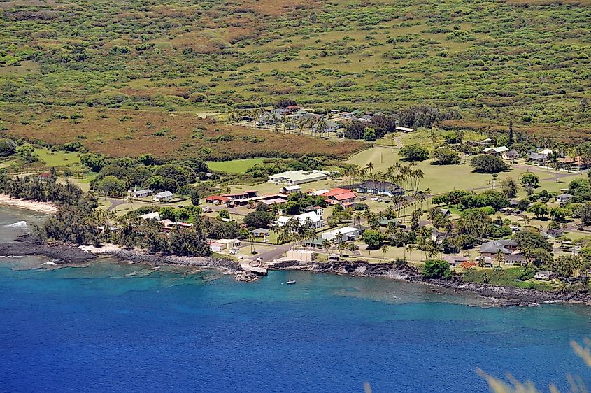 Aerial view of Molokai, Hawaii.