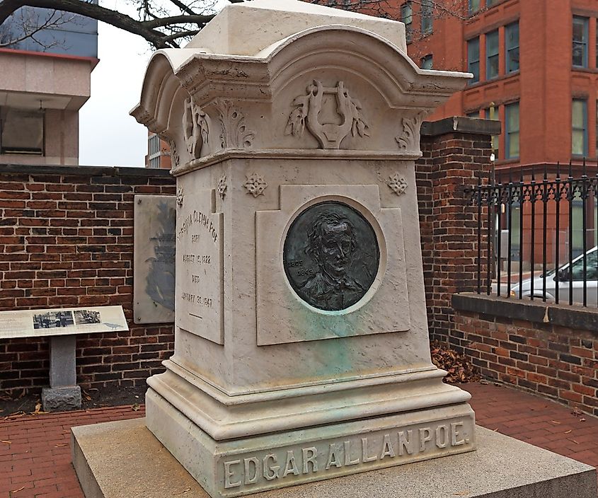 Edgar Allan Poe’s grave at Westminster Hall and Burying Ground