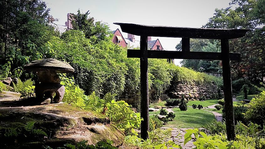 Japanese garden in the Stan Hywet Hall and Gardens