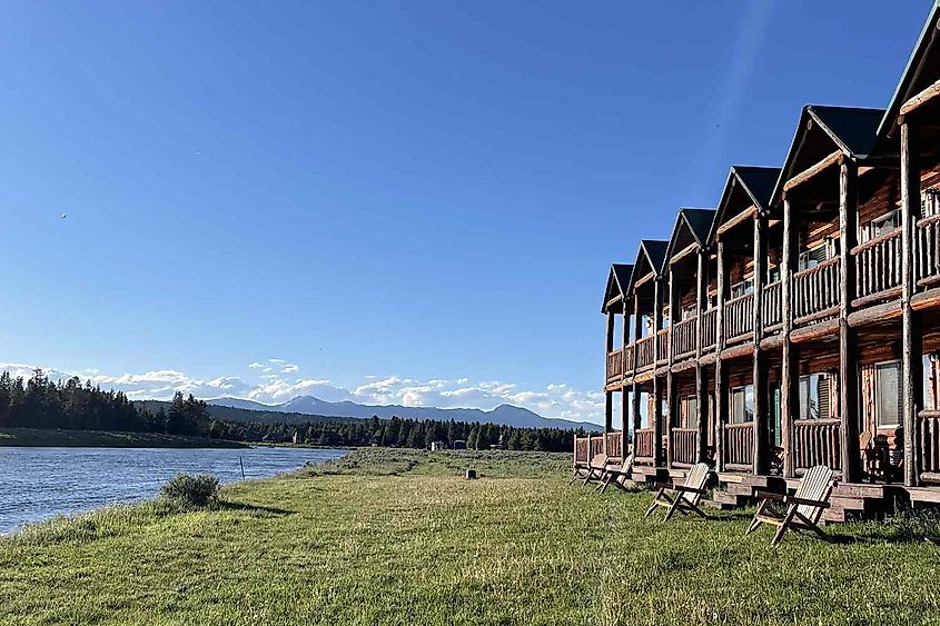 Angler's Lodge & Riverfront Restaurant on the Snake River in Island Park, Idaho.